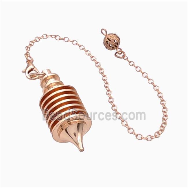 Alloy Pendulum Pendant With Chain Rose Gold