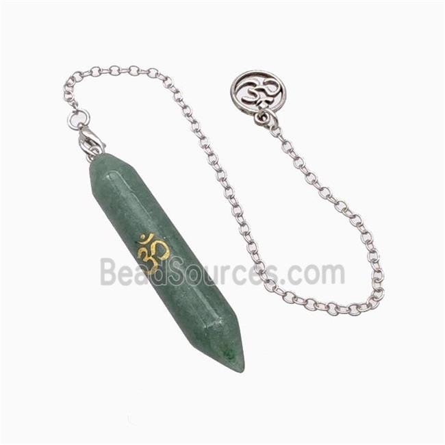 Green Aventurine Prism Pendant With Chain