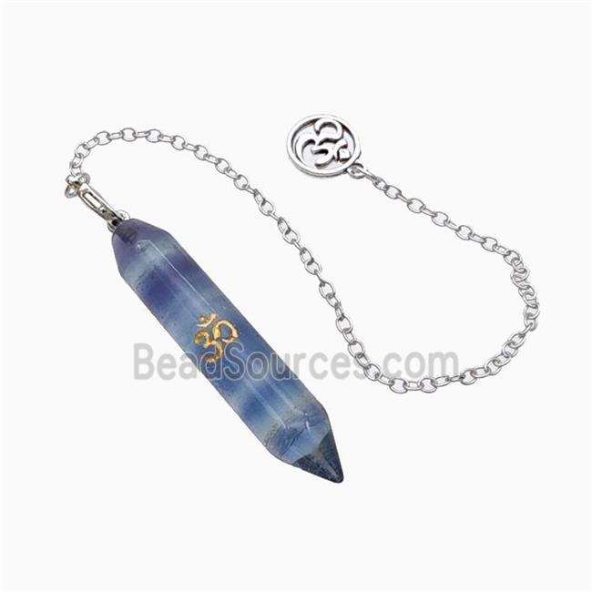 Fluorite Prism Pendant With Chain