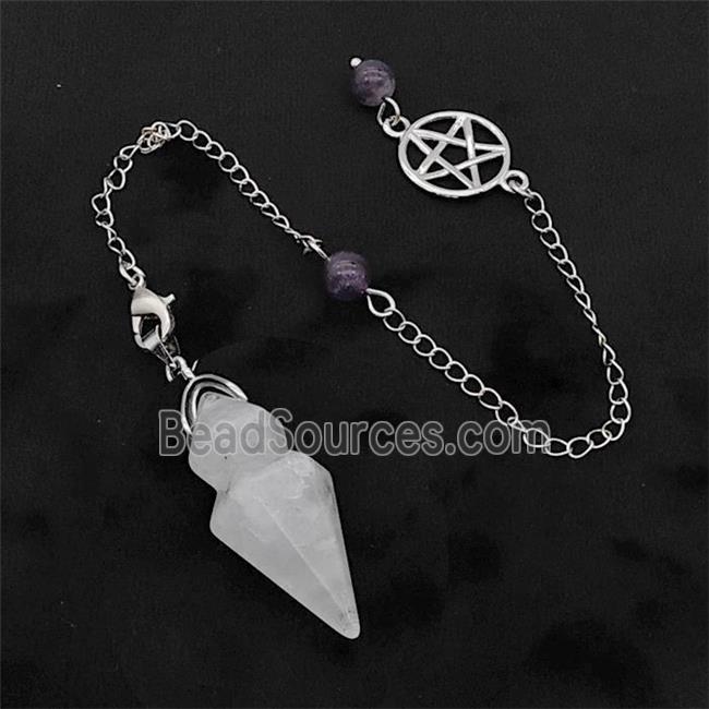 Clear Quartz Pendulum Pendant With Chain