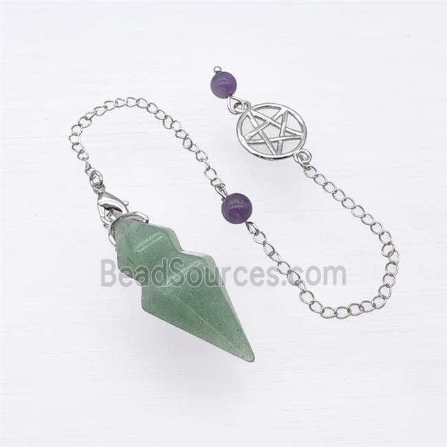 Green Aventurine Pendulum Pendant With Chain