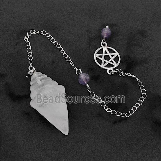 Clear Quartz Pendulum Pendant With Chain