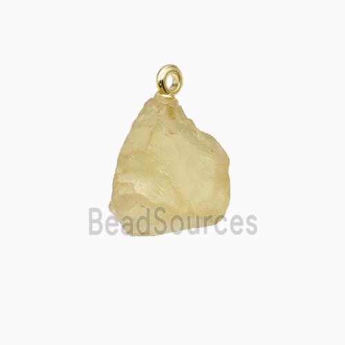 Lemon Quartz Nugget Pendant Freeform