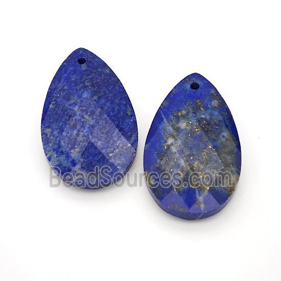 Natural Blue Lapis Lazuli Pendant Faceted Teardrop