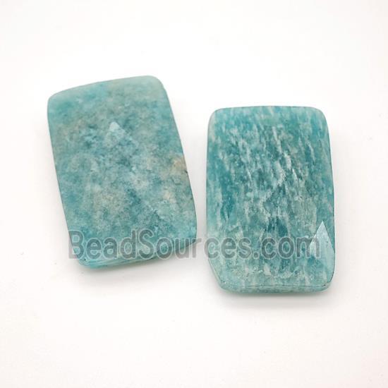 Natural Green Amazonite Rectangle Pendant Faceted