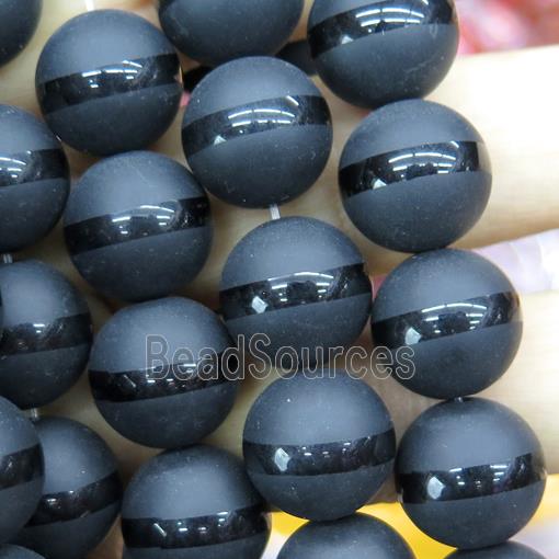 matte black agate onyx Beads, round