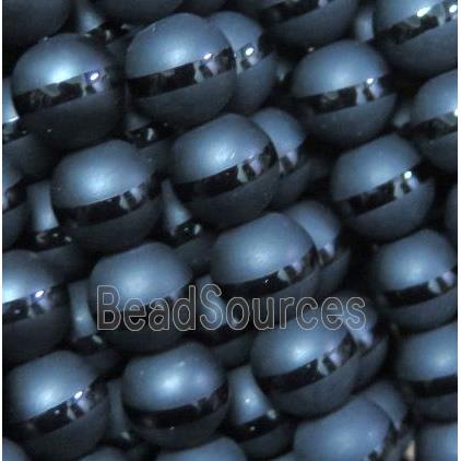 matte black agate onyx Beads, round