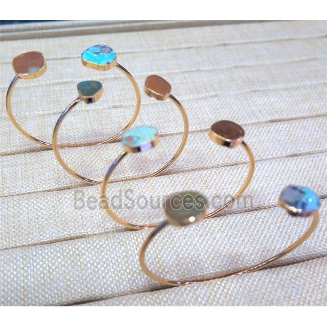 turquoise bangle, mix color, copper, gold plated