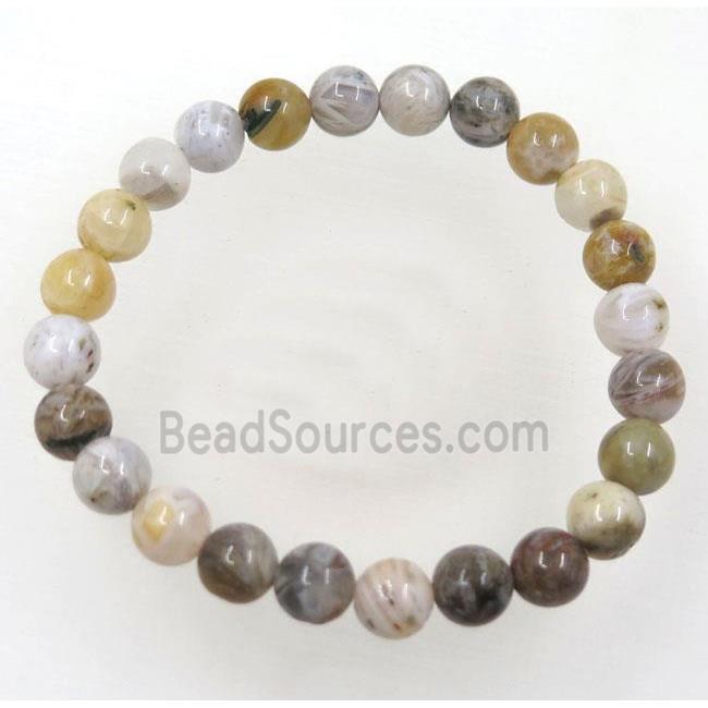 round zhuye Bamboo Agate beads bracelet, stretchy