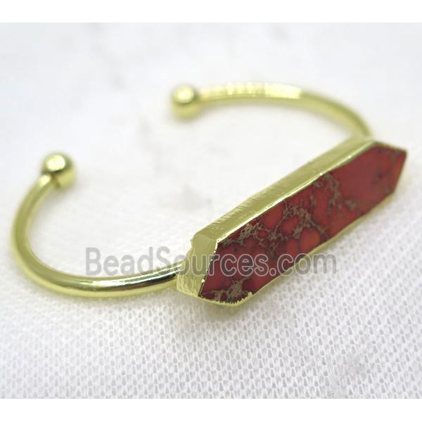 red Sea Sediment bangle, copper, gold plated