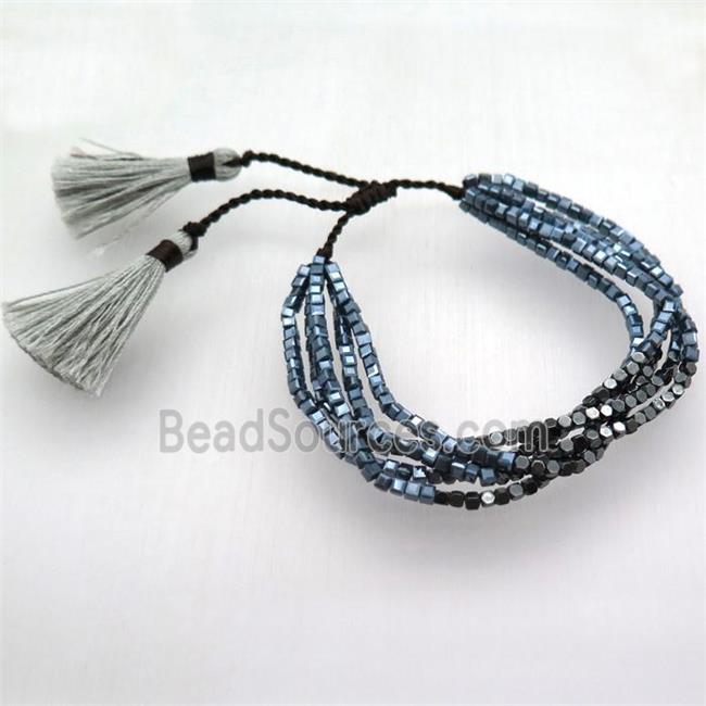 handmade Adjustable bracelet with crystal glass bead