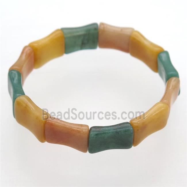 Aventurine Bracelet, stretchy, mixed color