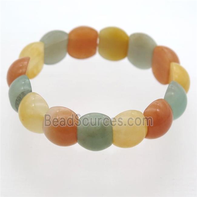 Aventurine Bracelet, stretchy, mixed color