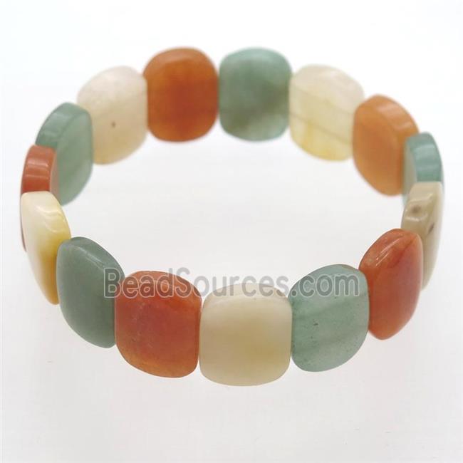 Aventurine Bracelet, stretchy, mixed color