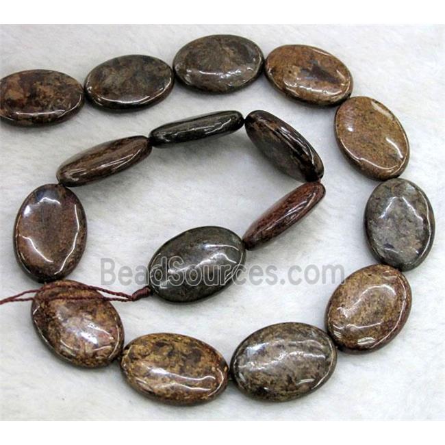 flat-oval Bronzite Beads