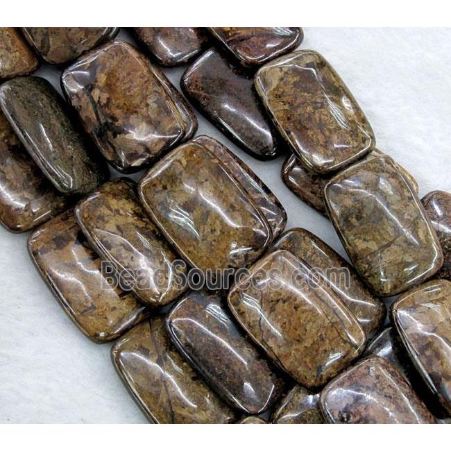 Bronzite Stone Bead, rectangle