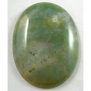 moss Agate Cabochon, flat-back Oval