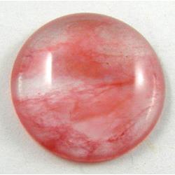 watermelon Agate, flat-back Round Cabochon