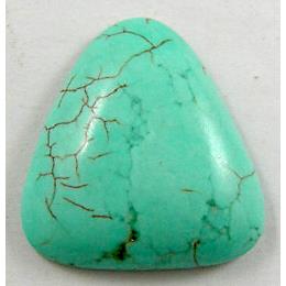 Turquoise cabochon, teardrop, flatback, no-hole