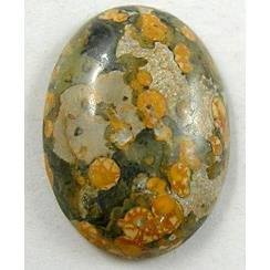 Leopardskin Jasper, Cabochon, flat-back Oval