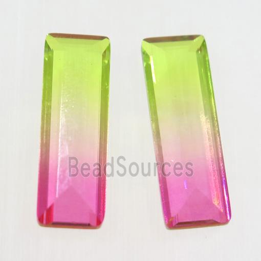 synthetical multicolor Tourmaline cabochon, no hole, rectangle