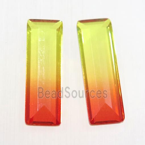 synthetical multicolor Tourmaline cabochon, no hole, rectangle