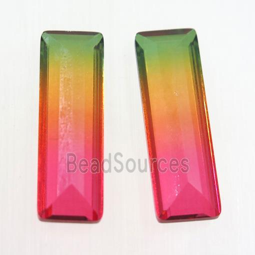 synthetical multicolor Tourmaline cabochon, no hole, rectangle