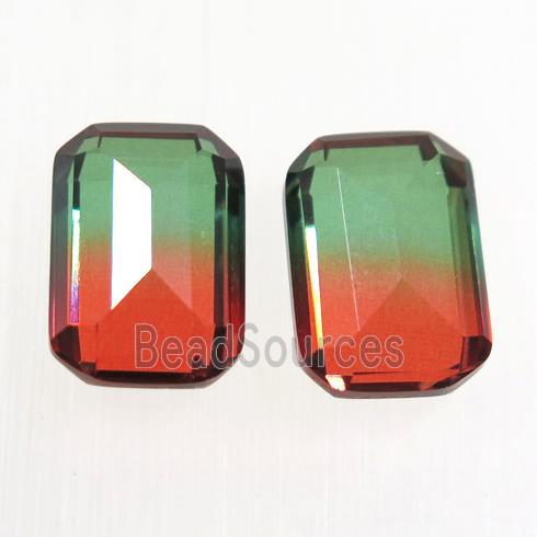 synthetical multicolor Tourmaline cabochon, no hole, rectangle