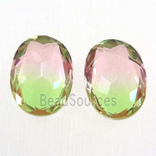 synthetical multicolor Tourmaline cabochon, no hole, oval