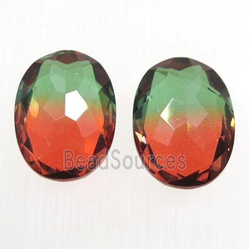 synthetical multicolor Tourmaline cabochon, no hole, oval