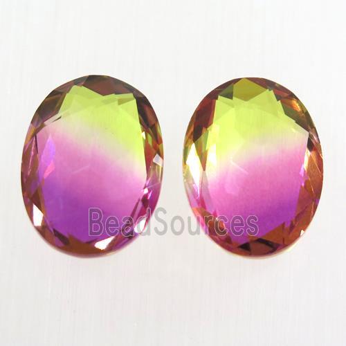 synthetical multicolor Tourmaline cabochon, no hole, oval