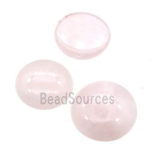 Rose Quartz Cabochon, circle