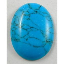 Turquoise, Cabochon, flat-back Oval