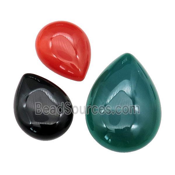 Agate teardrop Cabochon, mixed color