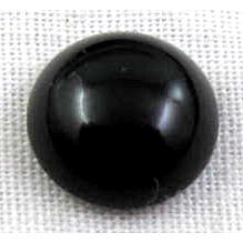 Black Onyx Cabochon, flat-back Round