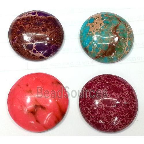 Sea sediment jasper bead , cabochon, flat-back round