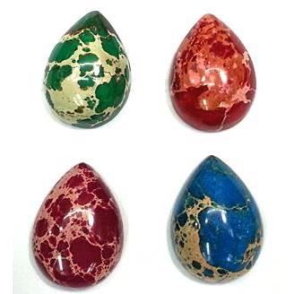 Sea sediment jasper bead , cabochon, flat-back teardrop