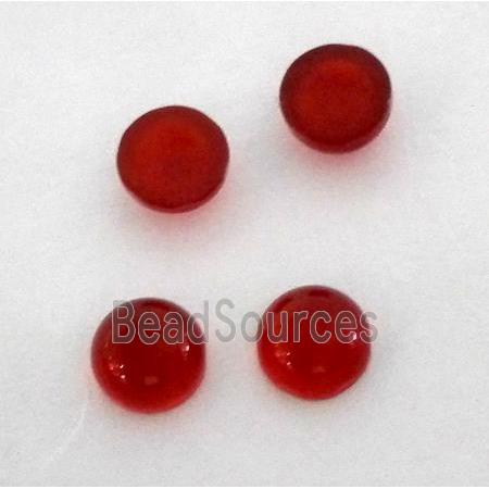 red agate carnelian cabochon, round