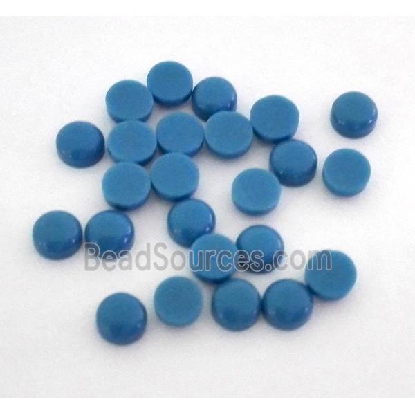 blue Turquoise cabochon, round