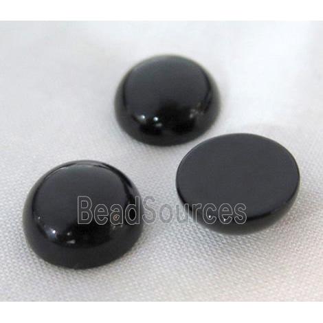 black onyx agate cabochon, round