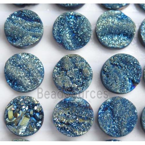 druzy quartz cabochon, round