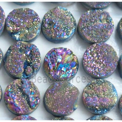 druzy quartz cabochon, round