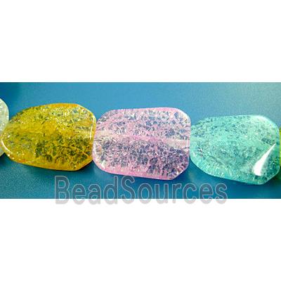 Chinese Crackle Crystal beads, Twist Rectangle