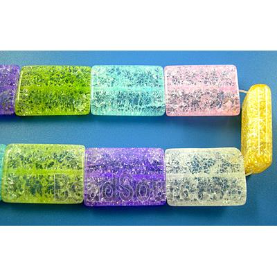 Chinese Crackle Crystal beads, rectangle