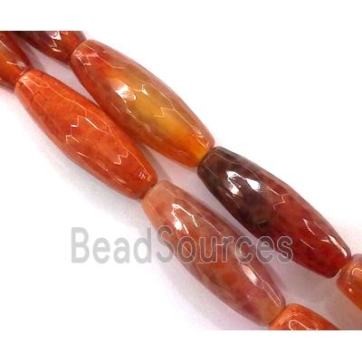 ruby fire Agate beads, faceted rice, grade A