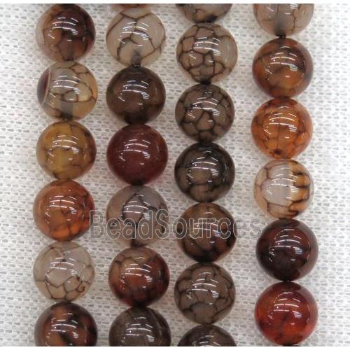 round coffee Veins Agate beads