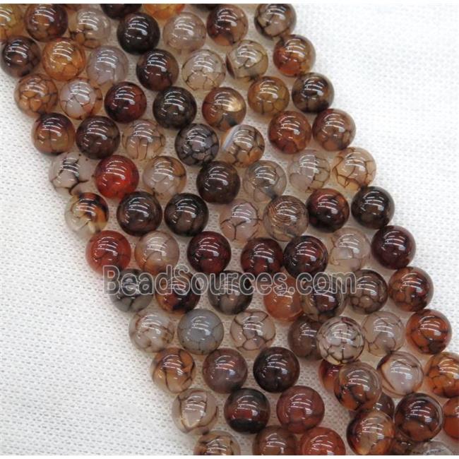 round coffee Veins Agate beads