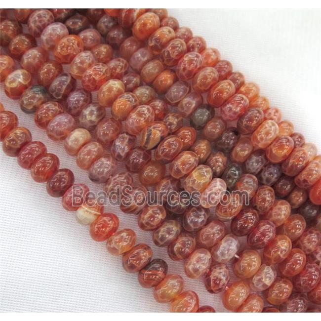 ruby fire agate beads, rondelle