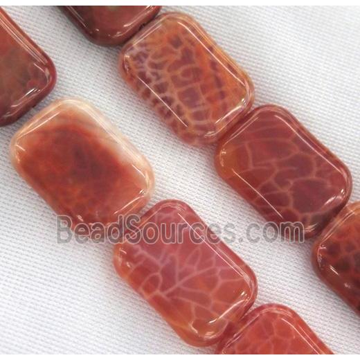 ruby fire agate beads, rectangle