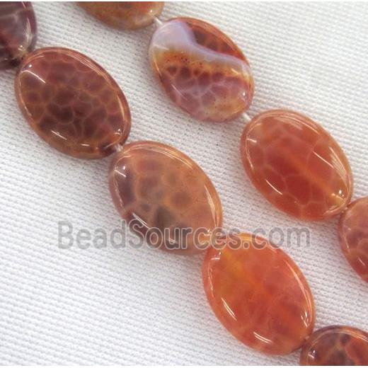 ruby fire agate bead, oval